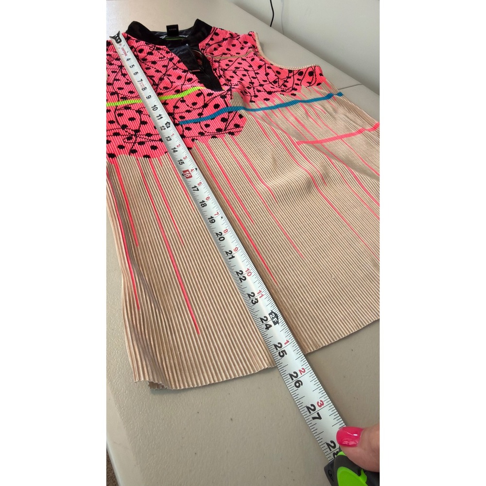 Jamie Sadock Sleeveless Top Women's Pink Tan Pleated Zip Golf Size Large - Picture 8 of 8